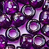 Dark amethyst translucent pony beads for adding purple accents to a Halloween witch pony bead pattern