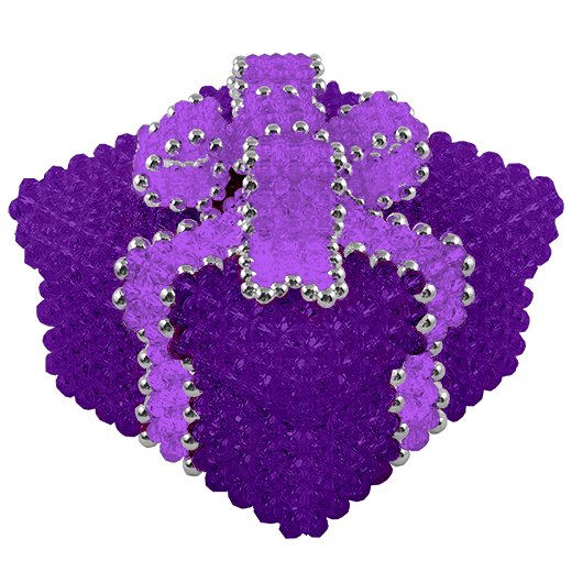 Dark Purple Beaded Box with Lt Purple Bow for Display